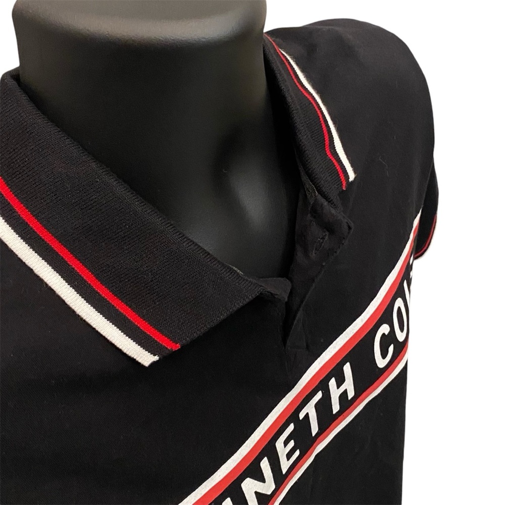Kenneth Cole Typography Printed Polo Collar Slim Fit Cotton TShirt Men’s Size SM - Picture 3 of 11